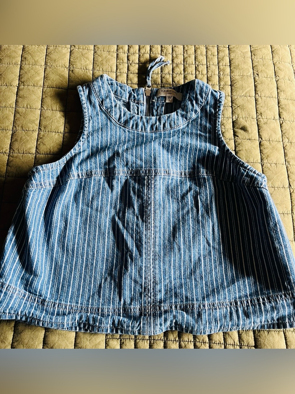 Habitual Blue Pinstripe Sleeveless Denim Top